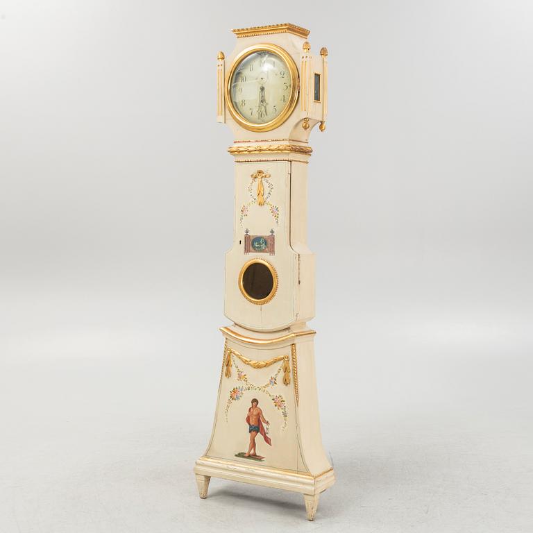 A late Gustavian long case clock, probably Bornholm, circa 1800.