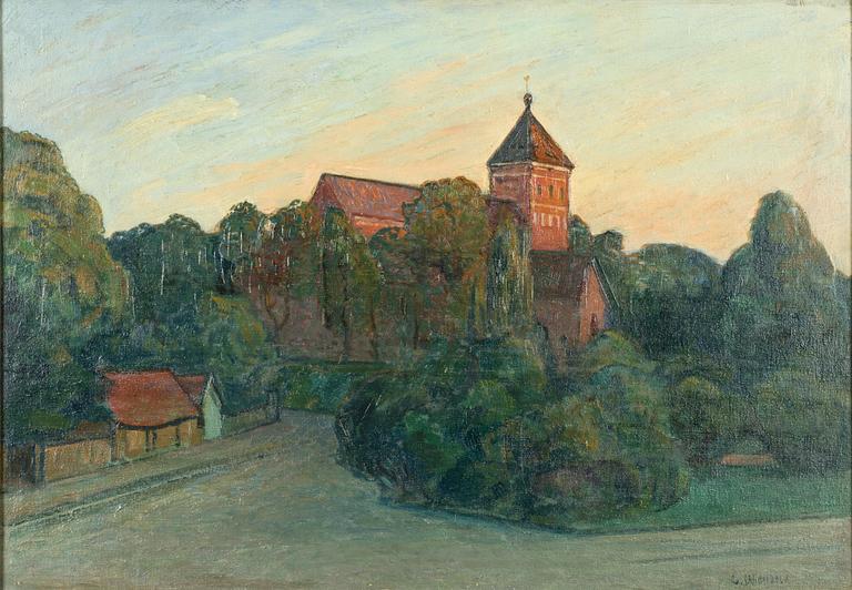 Gusten Widerbäck, The Holy Trinity Church from Carolina Rediviva, Uppsala.