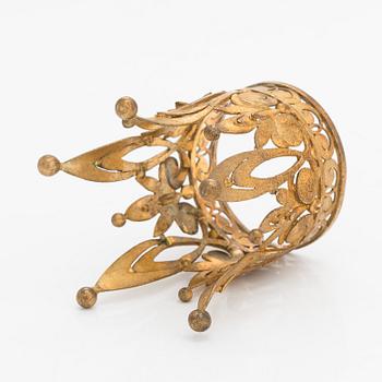 Tillander, brudkrona, förgyllt silver (813), Helsingfors 1949. I originallåda.