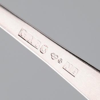 BESTICK, 28 delar, silver, "Rosenholm", GAB, Stockholm 1960-tal. Total vikt med stålblad ca 1000 g.