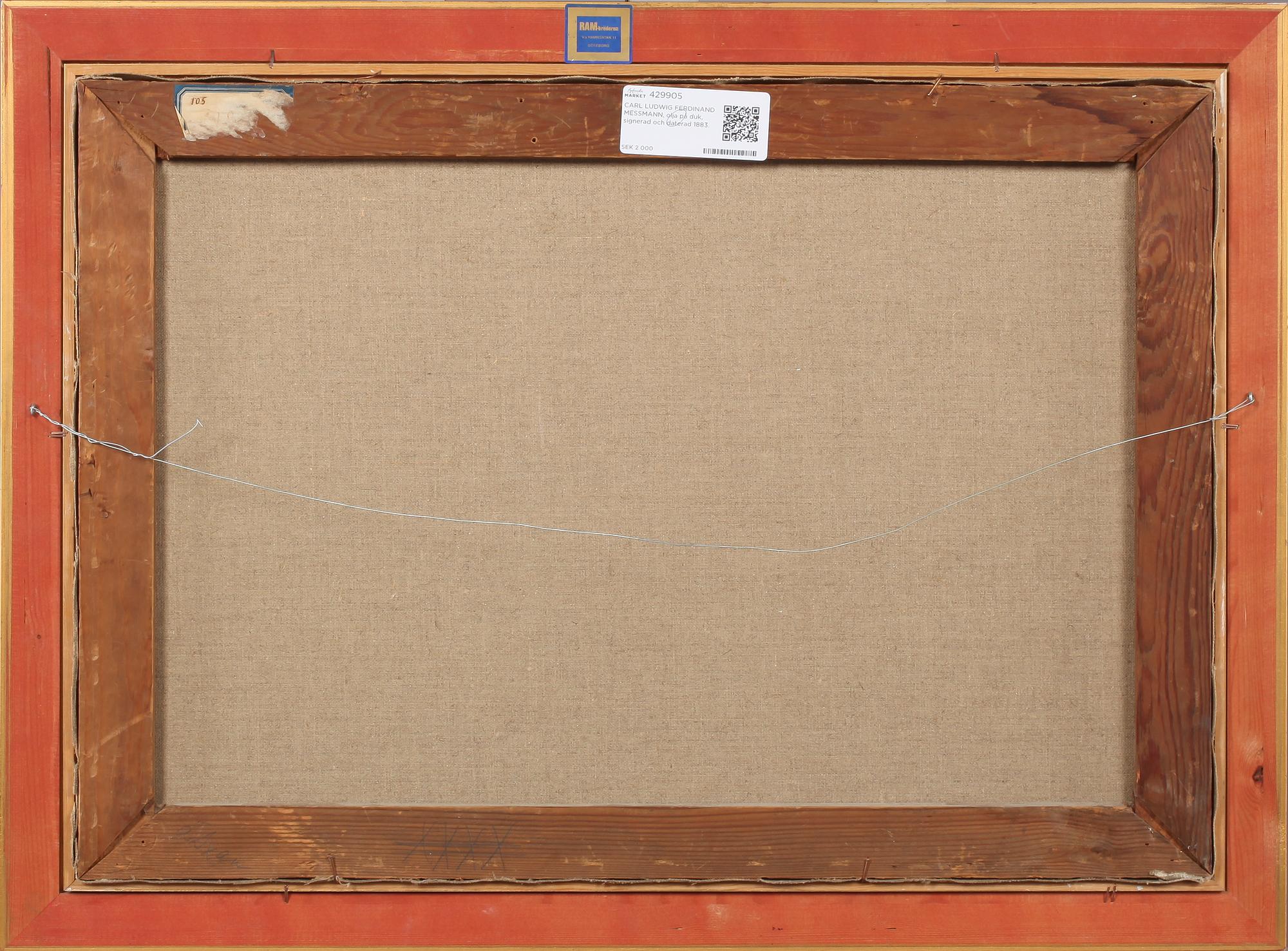 CARL LUDWIG FERDINAND MESSMANN, olja på duk, signerad och daterad 1883.