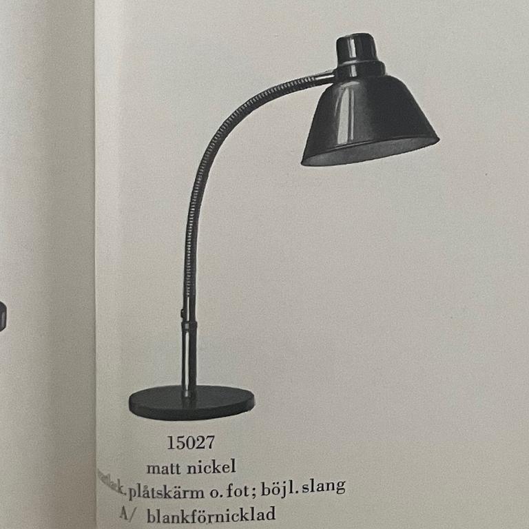 Harald Notini, bordslampa, modell A 15027, Arvid Böhlmarks Lampfabrik, Stockholm, 1930-tal.