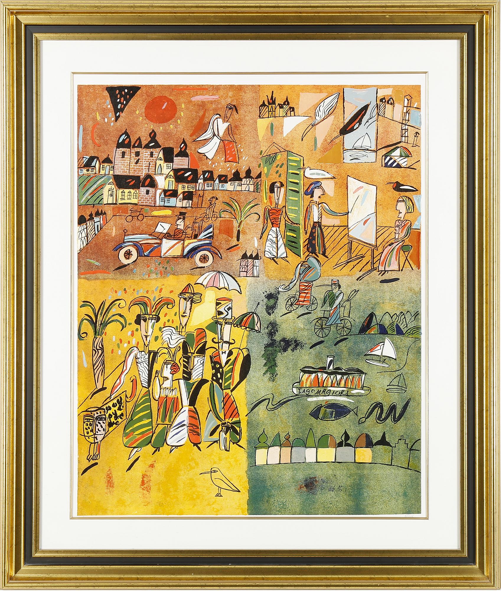 MADELEINE PYK, färglitografi. Signerad och numrerad.