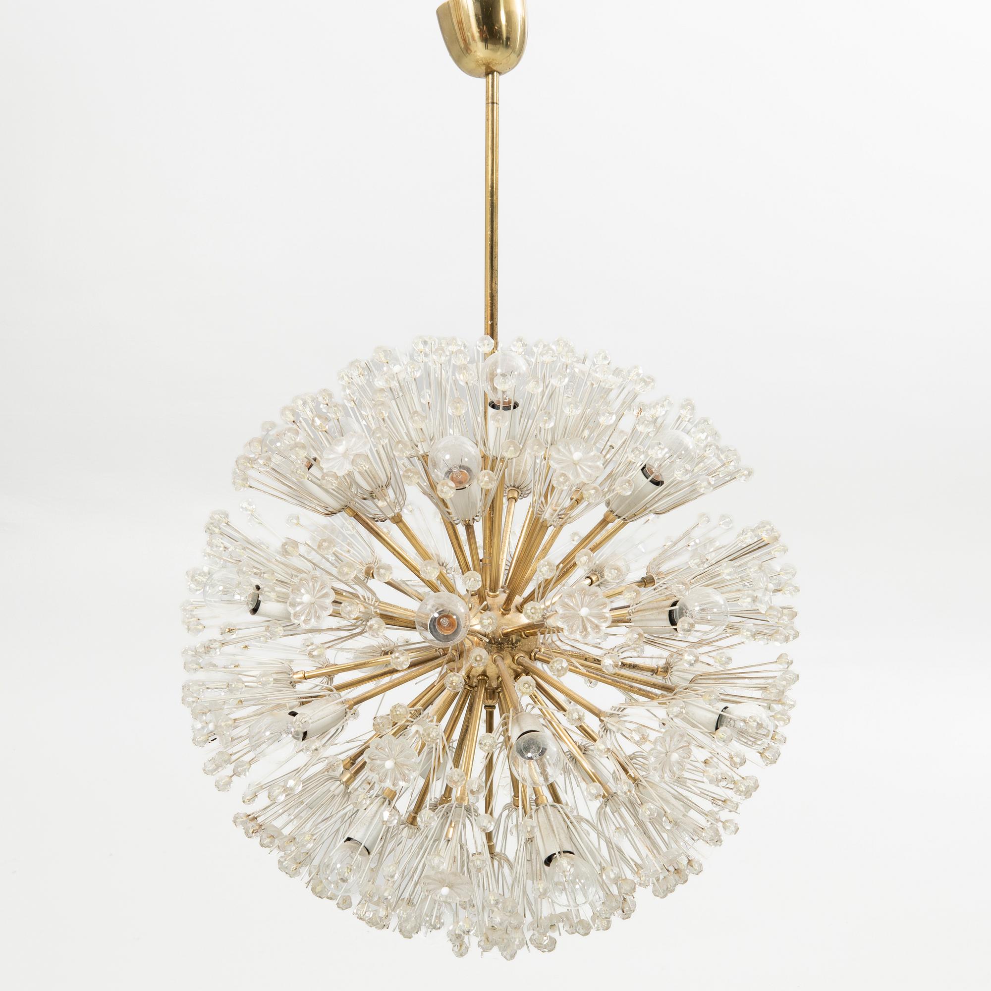 Emil Stejnar, Ceiling lamp, “Snowball”/“Dandelion”, for Rupert Nikoll, Austria, 1950s.