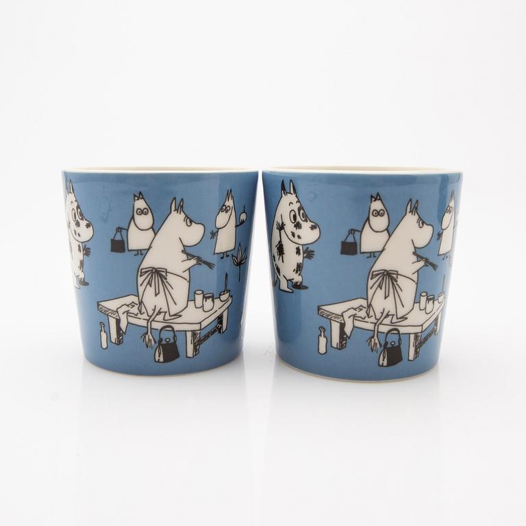 Moomin mugs, a pair, porcelain, Arabia, Finland 1990-96.