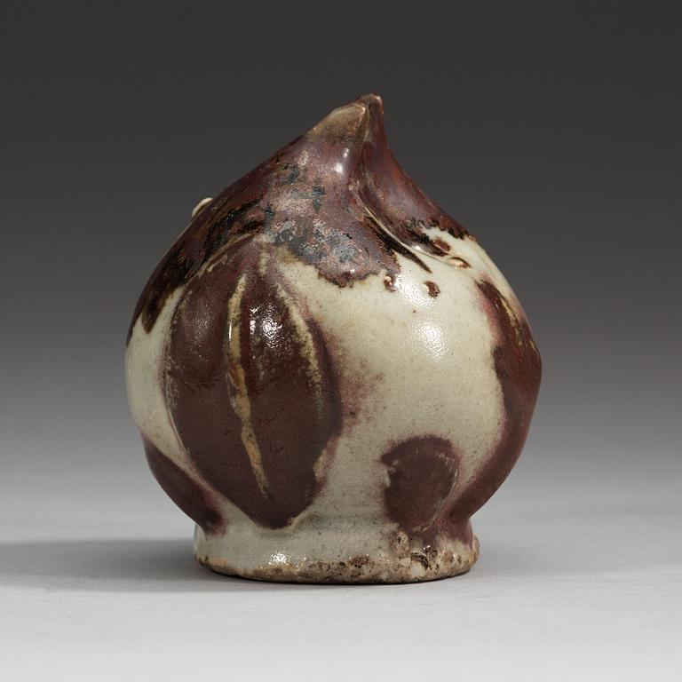 A peach shaped stone ware water sprinkler, Korea, 19th Century.