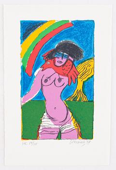 Beverloo Corneille, portfolio with 3 silkscreens in colour, 1997, signed HC 14/15.