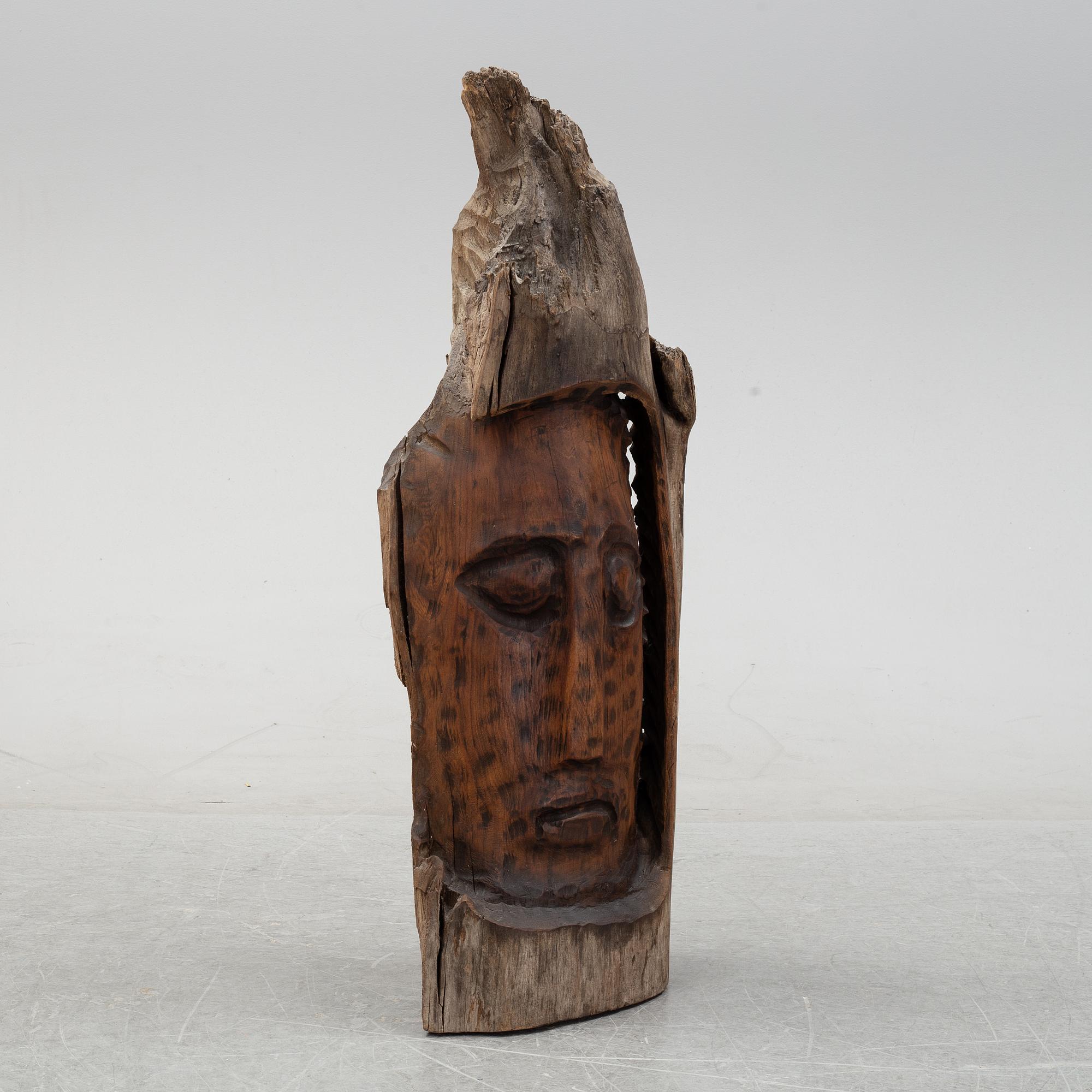 Alois Lindner, a wooden sculpture, signed and dated -55.