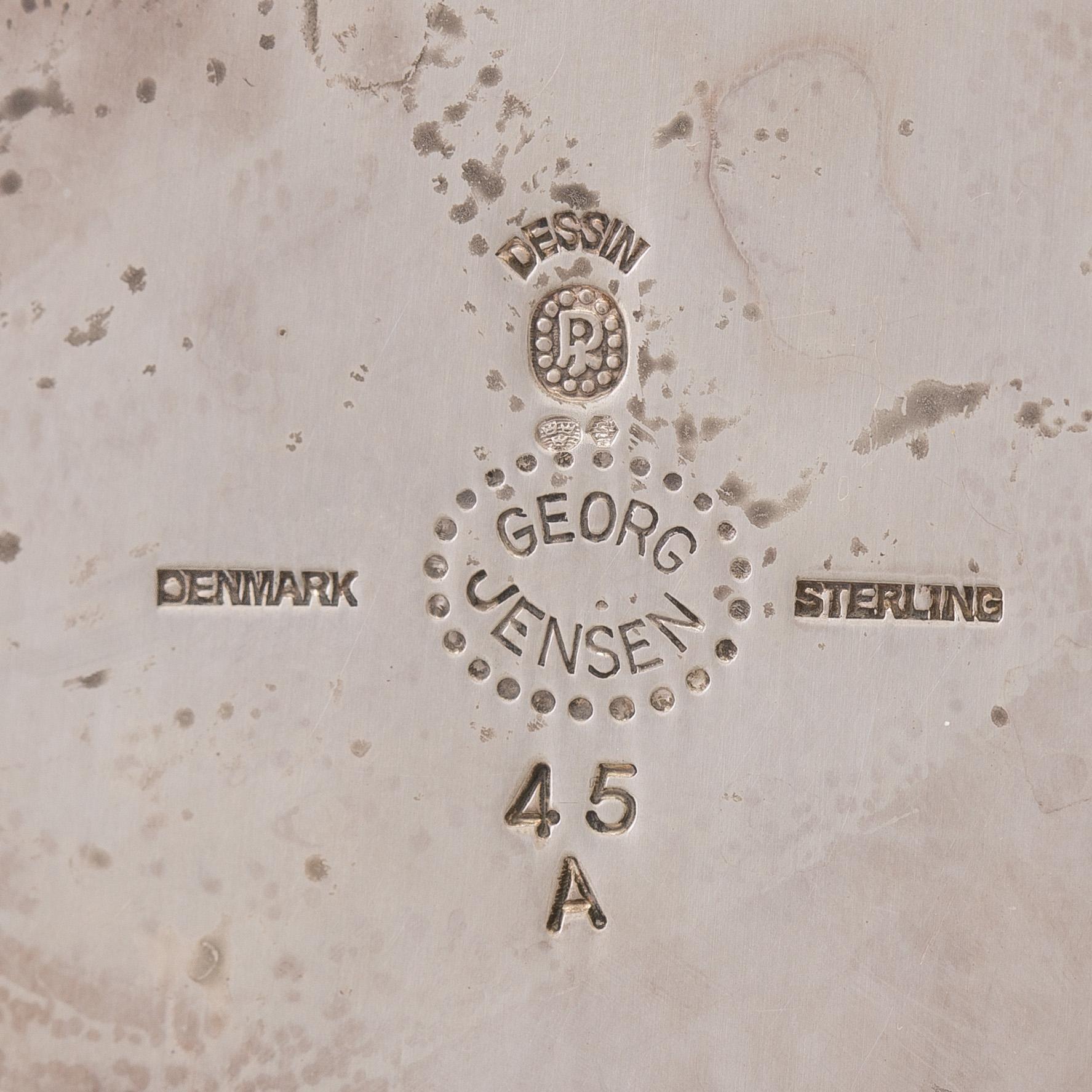 JOHAN ROHDE, Kaffeservis, 3 delar, "Cosmos", sterling silver, Georg Jensen, Köpenhamn, efter 1945.