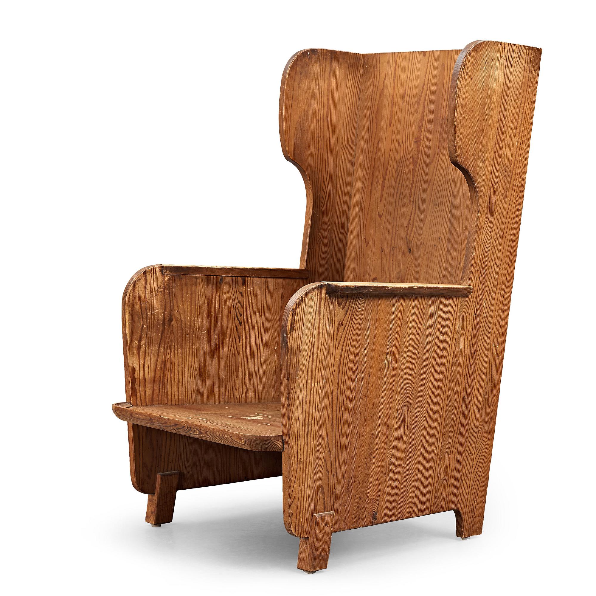 Axel Einar Hjorth, a stained pine "Lovö" armchair, Nordiska Kompaniet, Sweden 1930's.