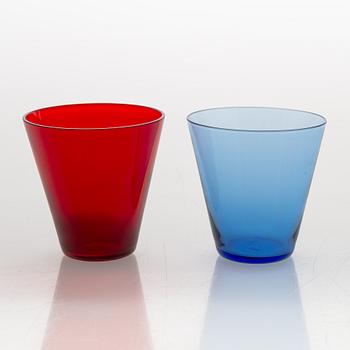 Kaj Franck, dricksglas, 16 st, "Kimara" 2744 och karaff, modell 1610, Nuutajärvi Notsjö 1950-60-tal.