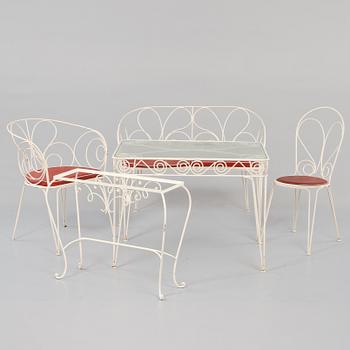 TRÄDGÅRDSMÖBLER, 5 st, 1900-talets mitt.