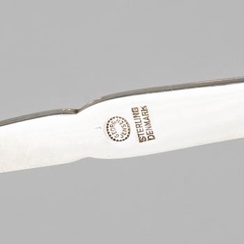 Four sterling silver cutlery, marks of Georg Jensen, Denmark, after 1945.