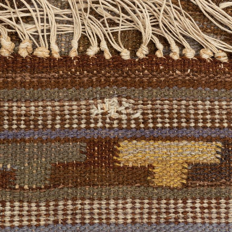 Märta Måås-Fjetterström, a flat weave wall hanging 'Lockarp', signed MMF, c. 250 x 115 cm.