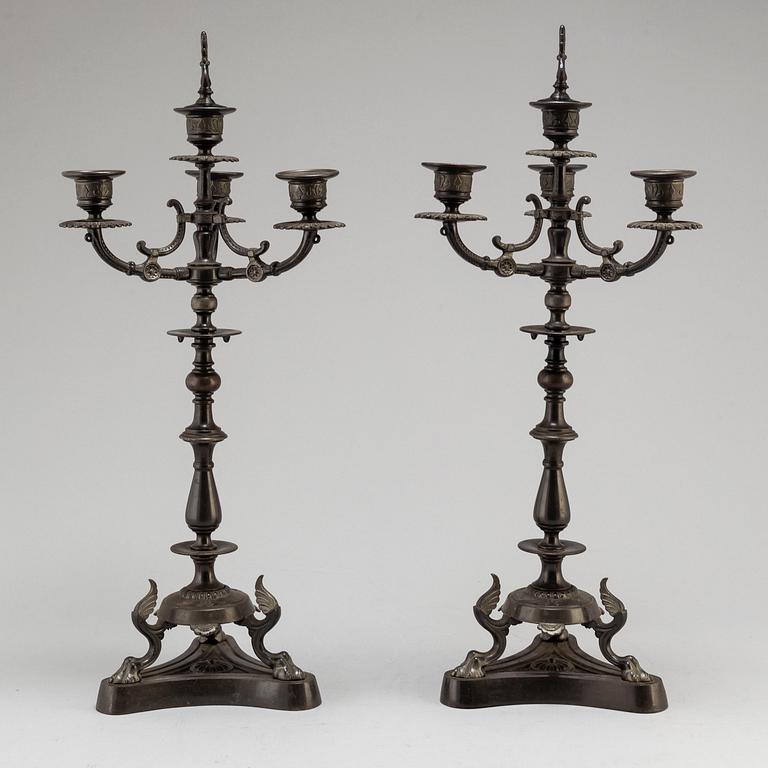 A bar of late 19th Century candelabras.