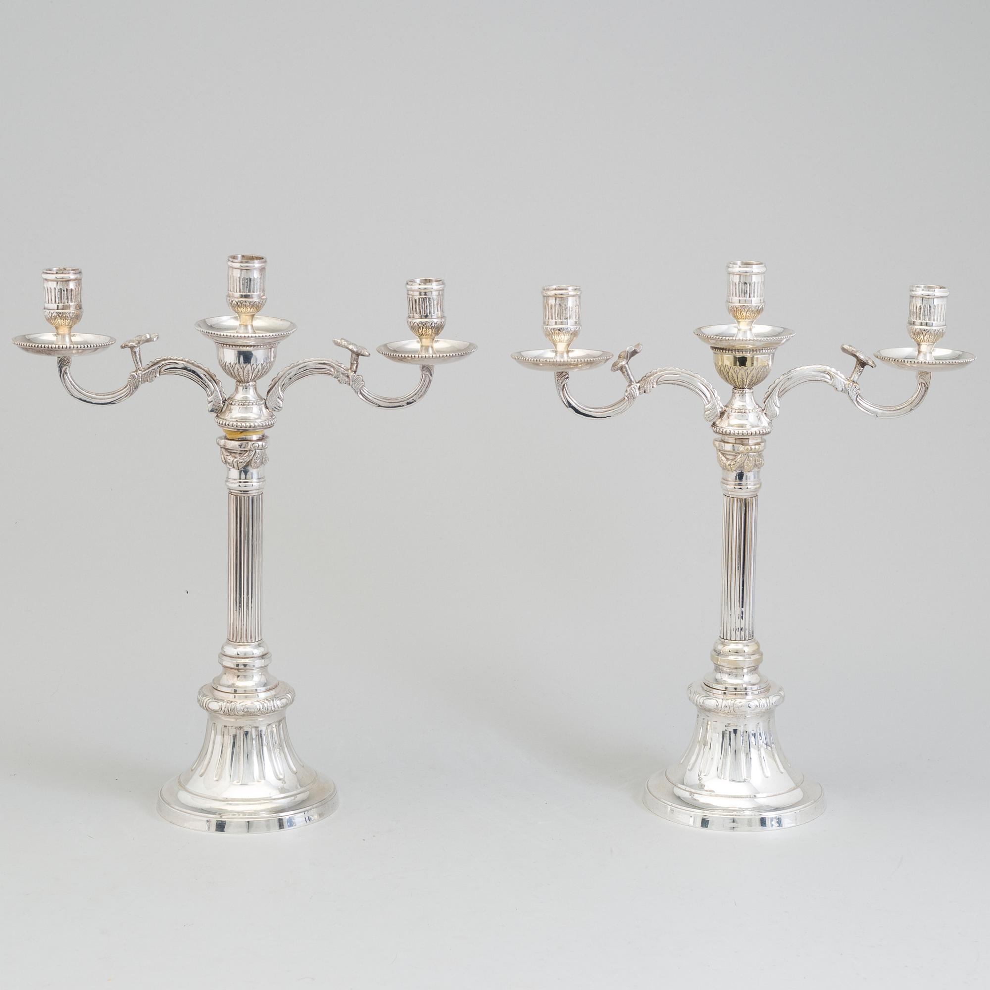 A pair of silverplated candelabra, "Väsby" of the IKEA 18th century series, late 20th century.
