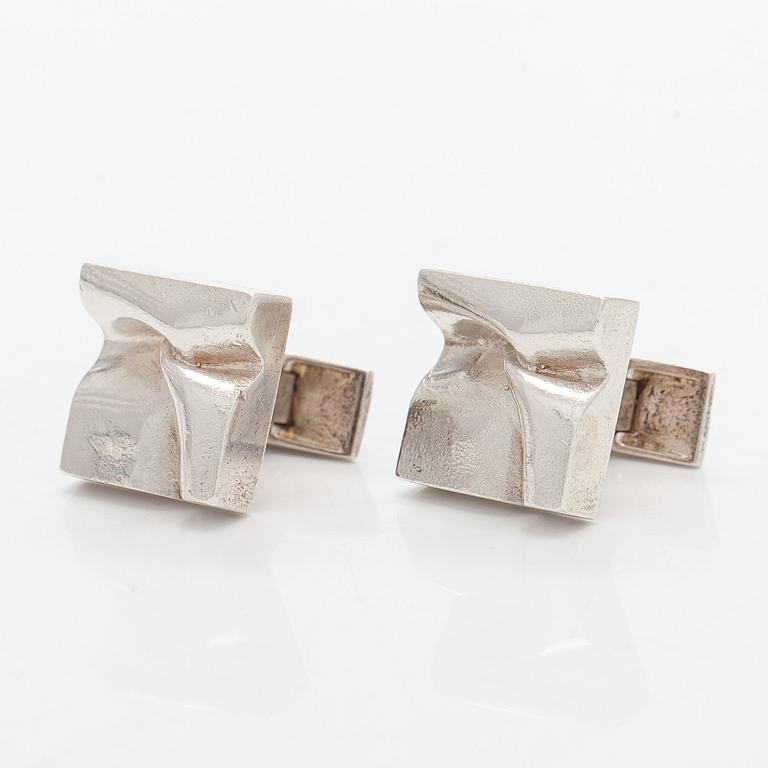 Björn Weckström, cufflinks, "Scenery on Luna", silver, Lapponia 1978.