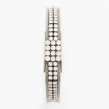 Evening clock/jewellery watch, Blancpain, 18K white gold with brilliant-cut diamonds.