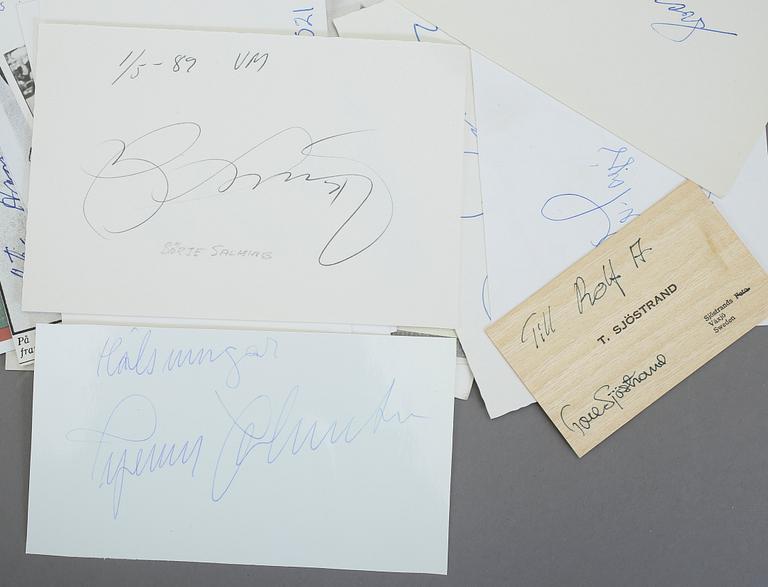 IDROTTSAUTOGRAFER, 21 st, bla bla Jernberg o Mora Nisse på foto.