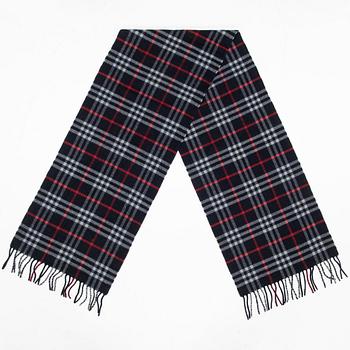 Burberry, check lambs wool scarf.