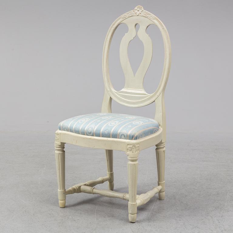 A Gustavian late 18th century chair by M. Lundberg (master in Stockholm 1775-1802).