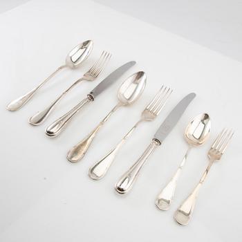 Cutlery service 72 pcs "Rosette" silver, B Erlandsson Kristianstad 1909.