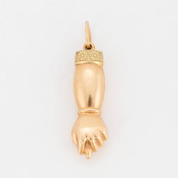 PENDANT, 18K gold in two colours, "fist".