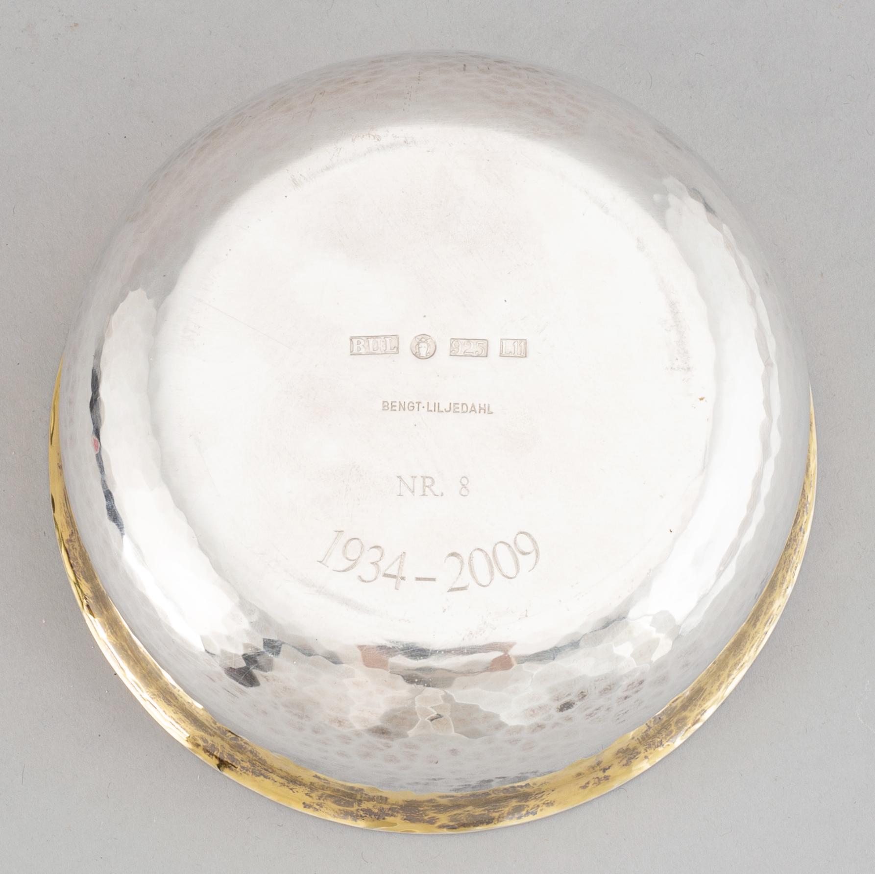Bengt Liljedahl, a sterling silver bowl, Stockholm 2009.