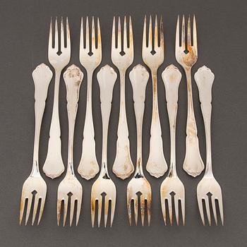 A 173-piece set of 'Chippendale' silver cutlery, Hopeakeskus, Hämeenlinna, Finland 1938-1947.