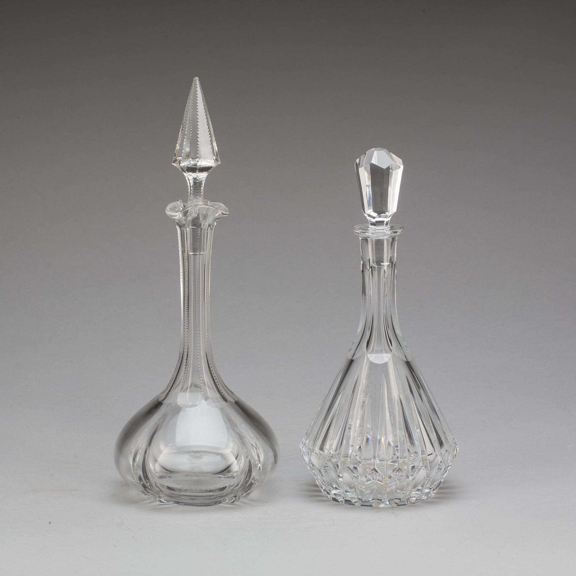 KARAFFER, 2 st, glas. 1800/1900-tal.