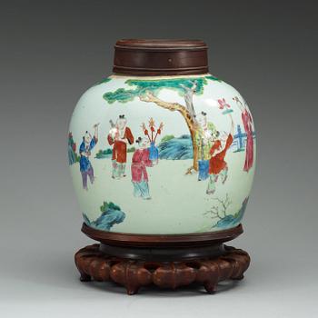 A Chinese famille rose jar, circa 1900.