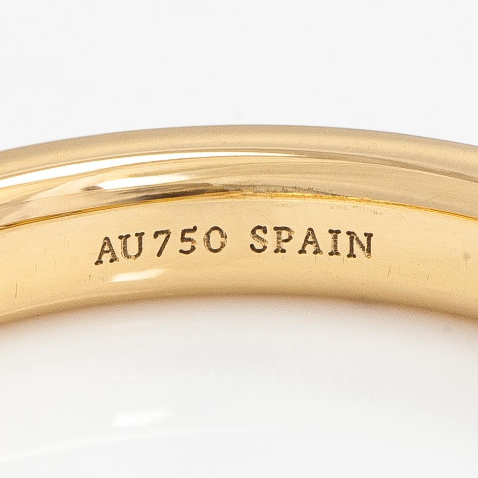 Tiffany & Co, !8 K gold stacking band ring, brilliant-cut diamonds, Peretti.