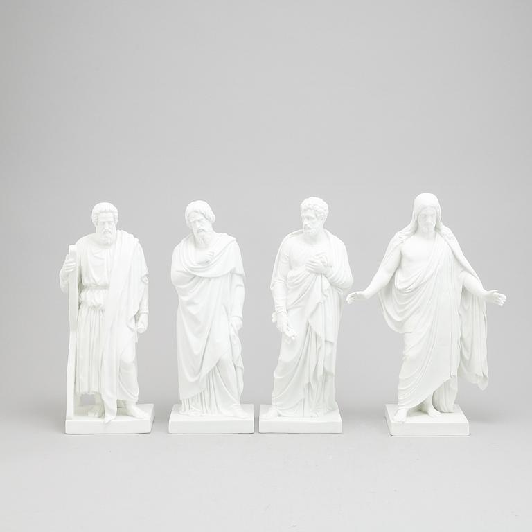 Four parian figurines, Bing & Gröndahl and Royal Copenhagen.