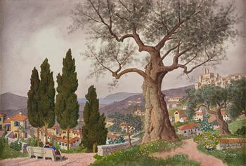 595. Oskar Bergman, View from Grasse.