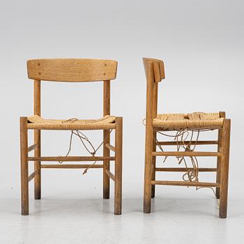 Børge Mogensen, Stolar 4 st, modell J39. Fredericia möbelfabrik, Danmark.