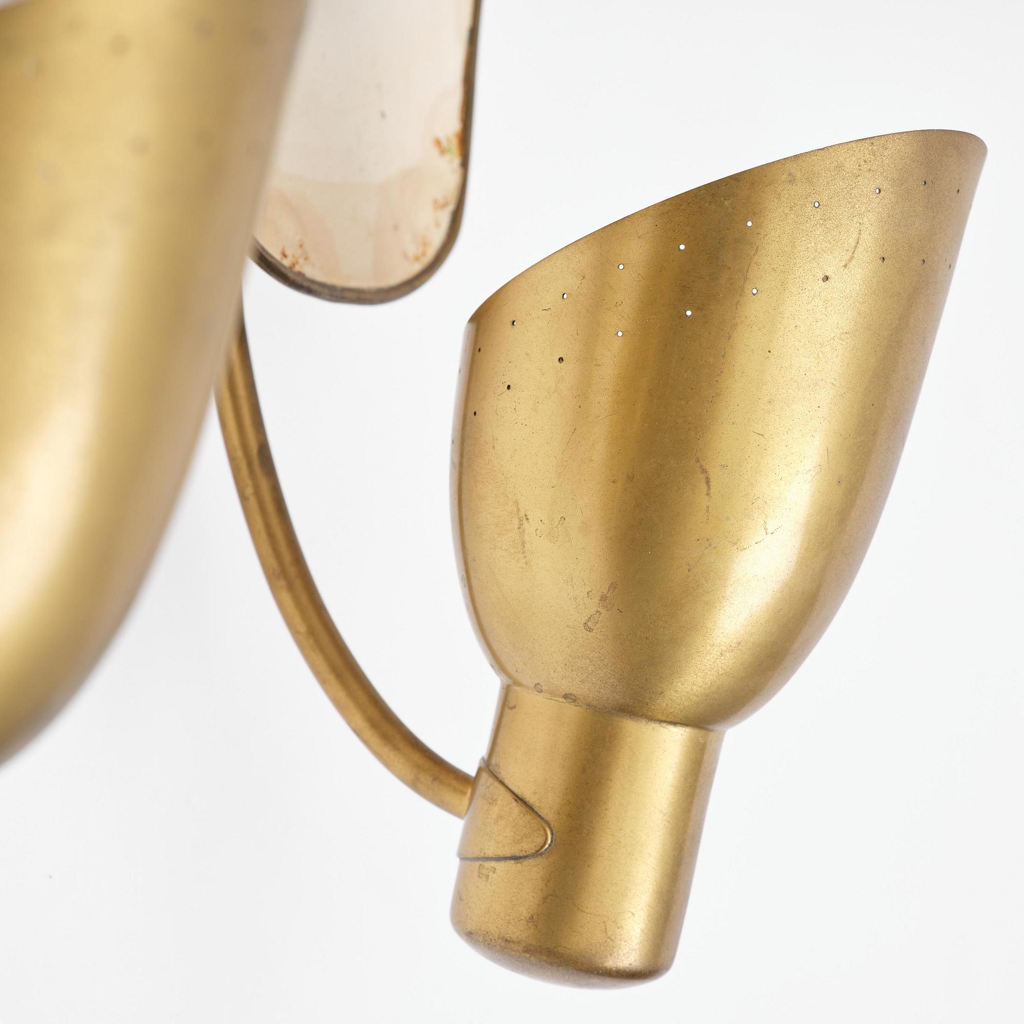 Carl-Axel Acking, a pair of wall lamps model "5029", Bröderna Malmströms Metallvarufabrik, Malmö, 1940s.