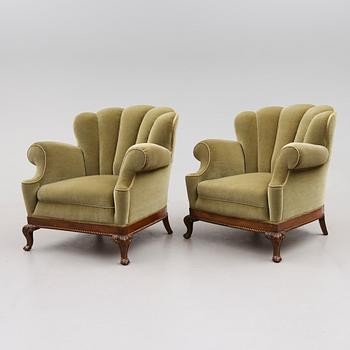 FÅTÖLJER, 1 par, 1900-talets första hälft.