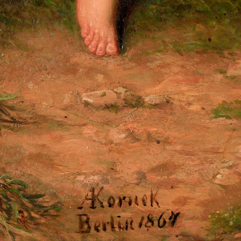 ALBERT FRIEDRICH KORNECK, olja på duk. Sign och dat Berlin 1867.