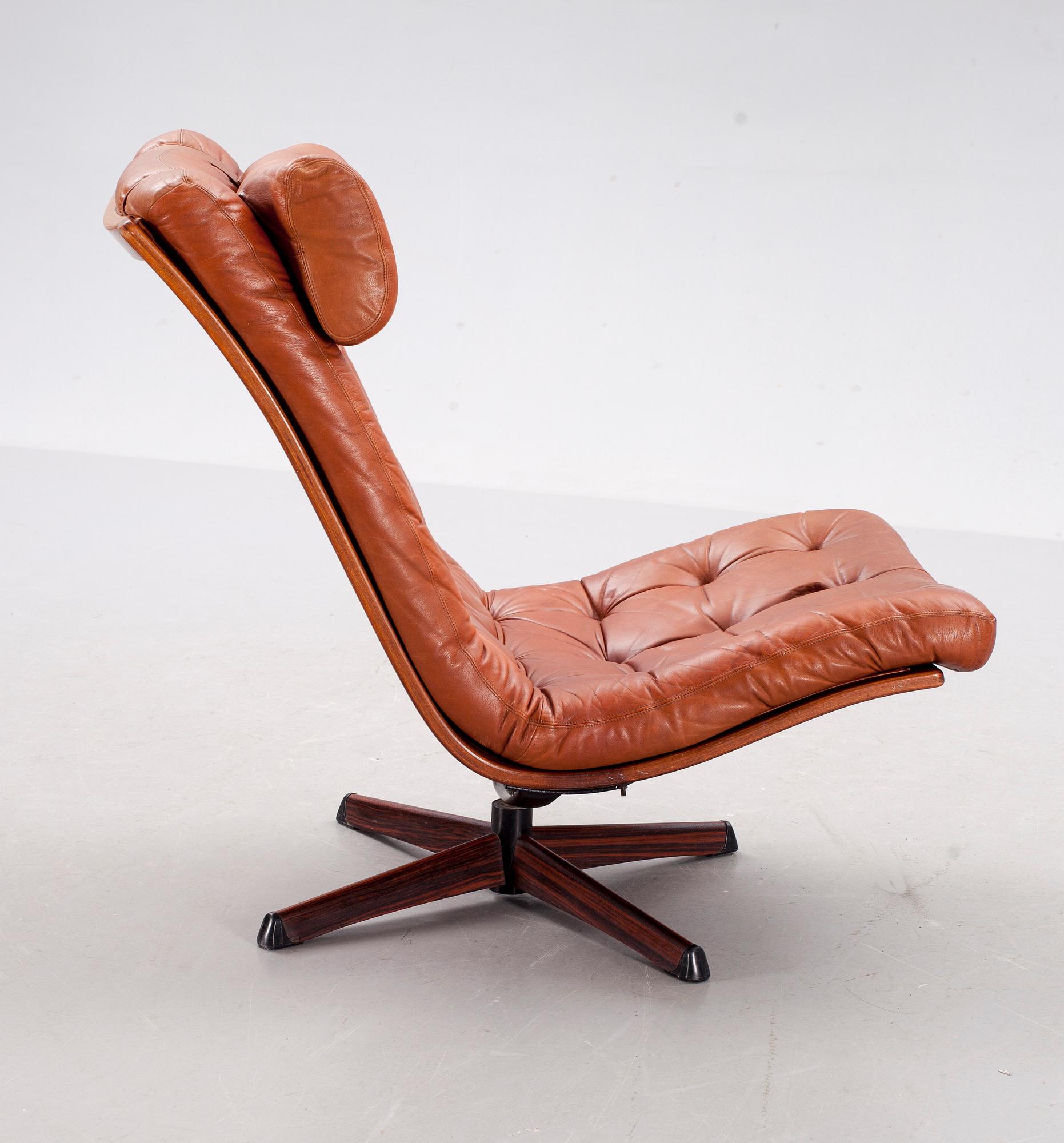 SNURRFÅTÖLJ, Göte-möbler, Nässjö. 1970-tal.