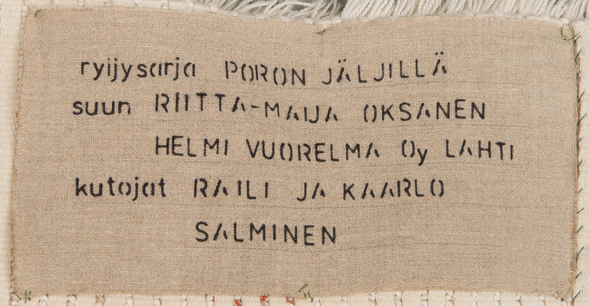 RIITTA-MAIJA OKSANEN, rya, collage, 4 delar. Helmi Vuorelma, Lahtis.