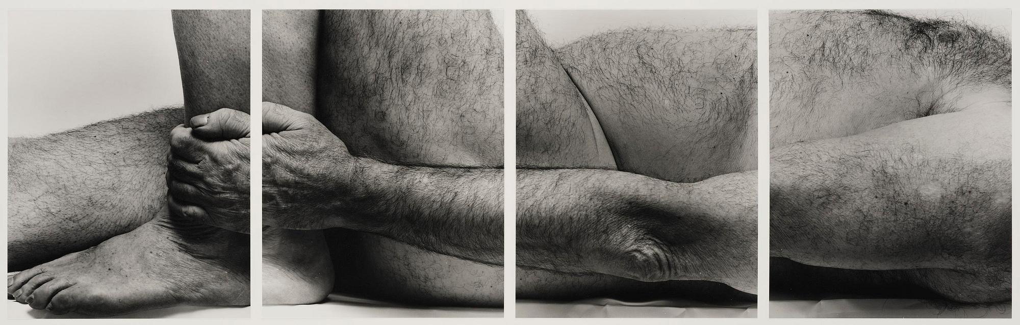 John Coplans, "Lying Figure, four panels", 1990.