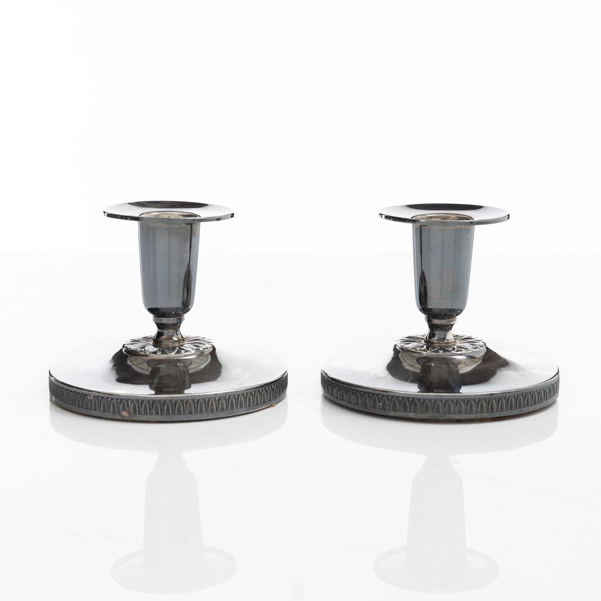 Candelsticks, a pair, silver, Gothenburg 1958.