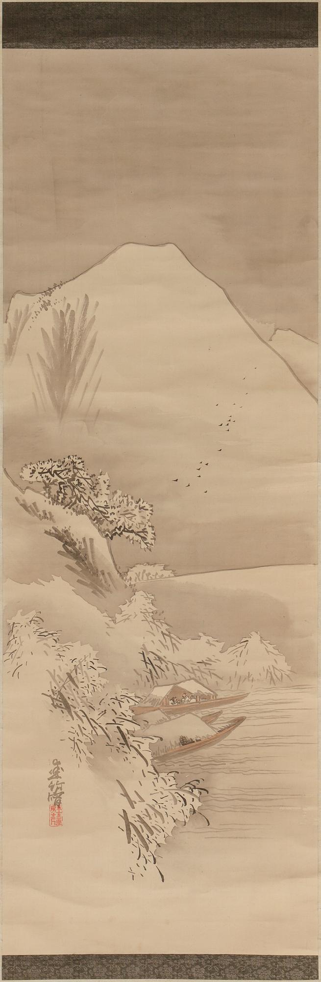 RULLMÅLNINGAR, 3 st, på papper, Japan 1900-tal.