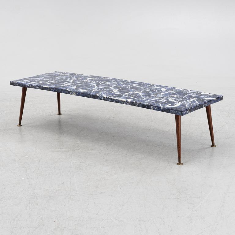 A Brazilian blue marble coffee table, second half of the 20th century.