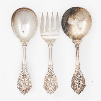 Serving cutlery, 3 pieces, silver, Kristian M Hestenes, Bergen, Norway.