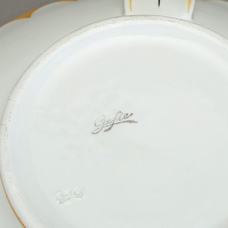 ÄGGTERRIN med ÄGGKOPPAR, 6 st, porslin, Arthur Percy, Gefle, 1900-tal.
