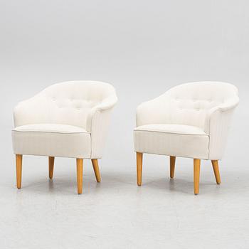 Carl Malmsten, fåtöljer, ett par, "Lillpaddan", OH Sjögren, Tranås, 1900-talets andra hälft.