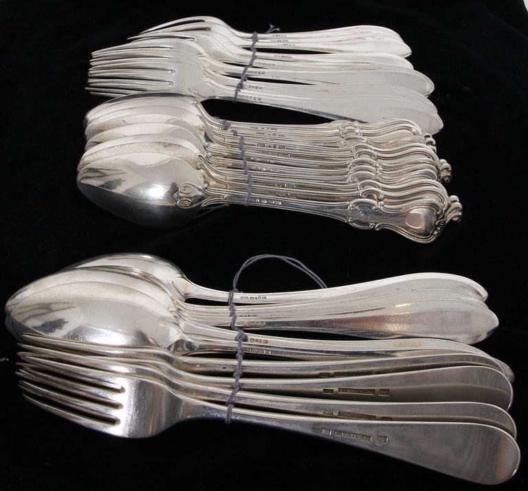 PARTI BESTICK, 34 st, silver, ca 1400 g.