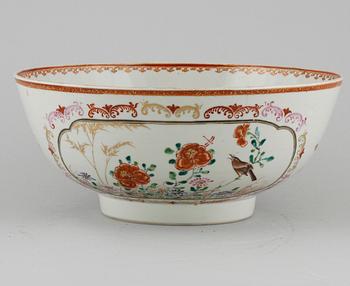 A famille rose 'European Subject' punch bowl, Qing dynasty, Qianlong (1736- 1795).