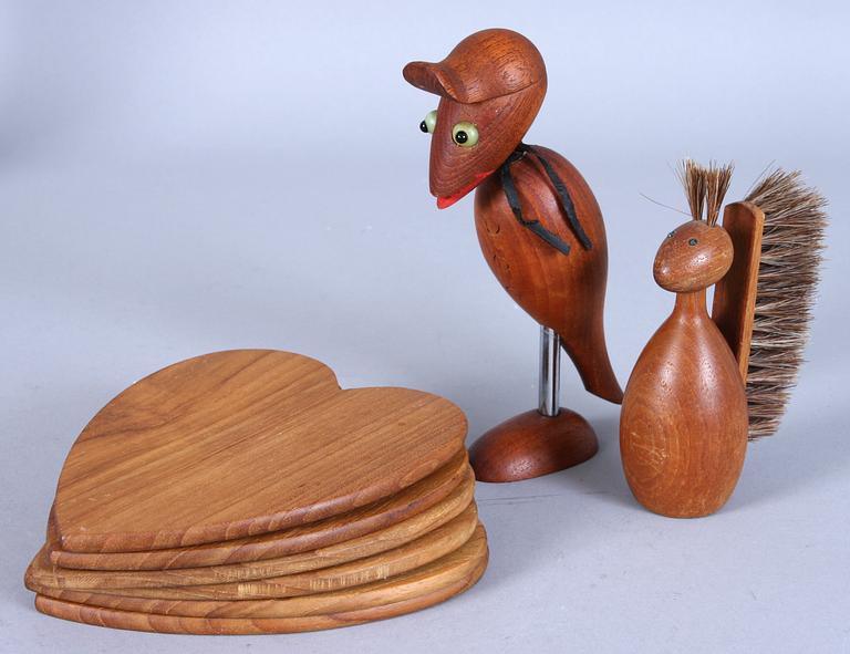 PARTI DIVERSE, 12 delar, trä, 1900-tal.